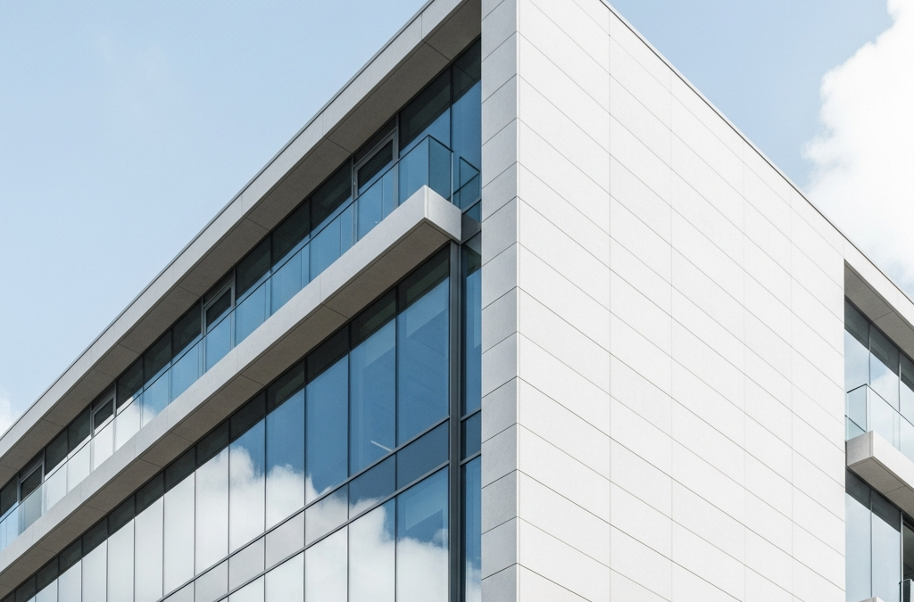 Clean building exterior showcasing professional cleaning results.